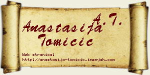 Anastasija Tomičić vizit kartica
